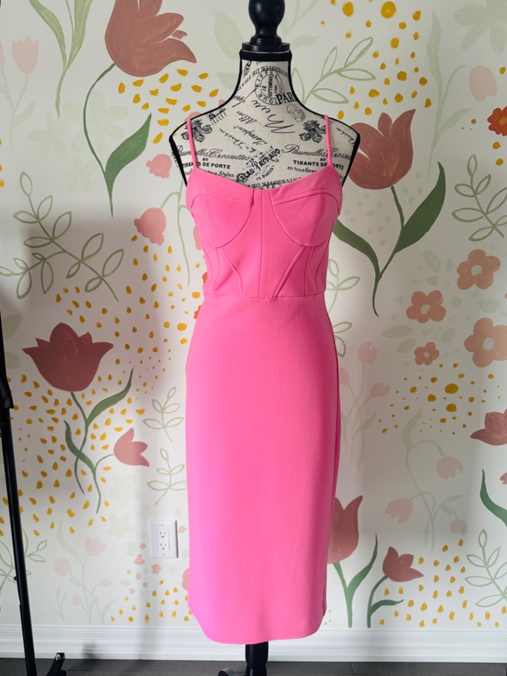 Forever New Hot Pink Bustier Midi Dress